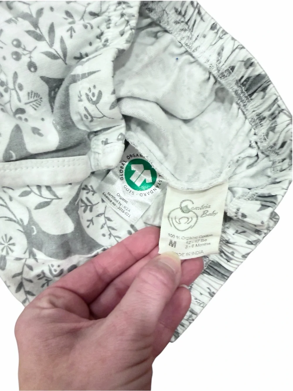 NWOT 3-6M Cambria Baby Organic Cotton Kimono Gown Snap Forest Animal Print